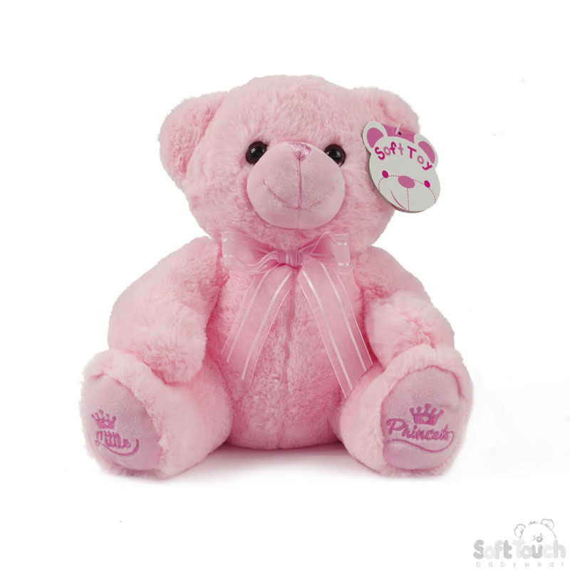 25cm Pink Teddy Bear W/Princess No. TB225-P