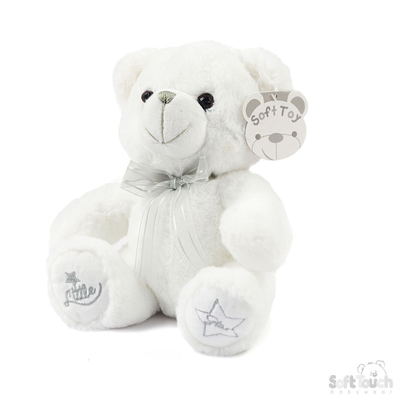 25cm White Teddy Bear W/Star No. TB225-W