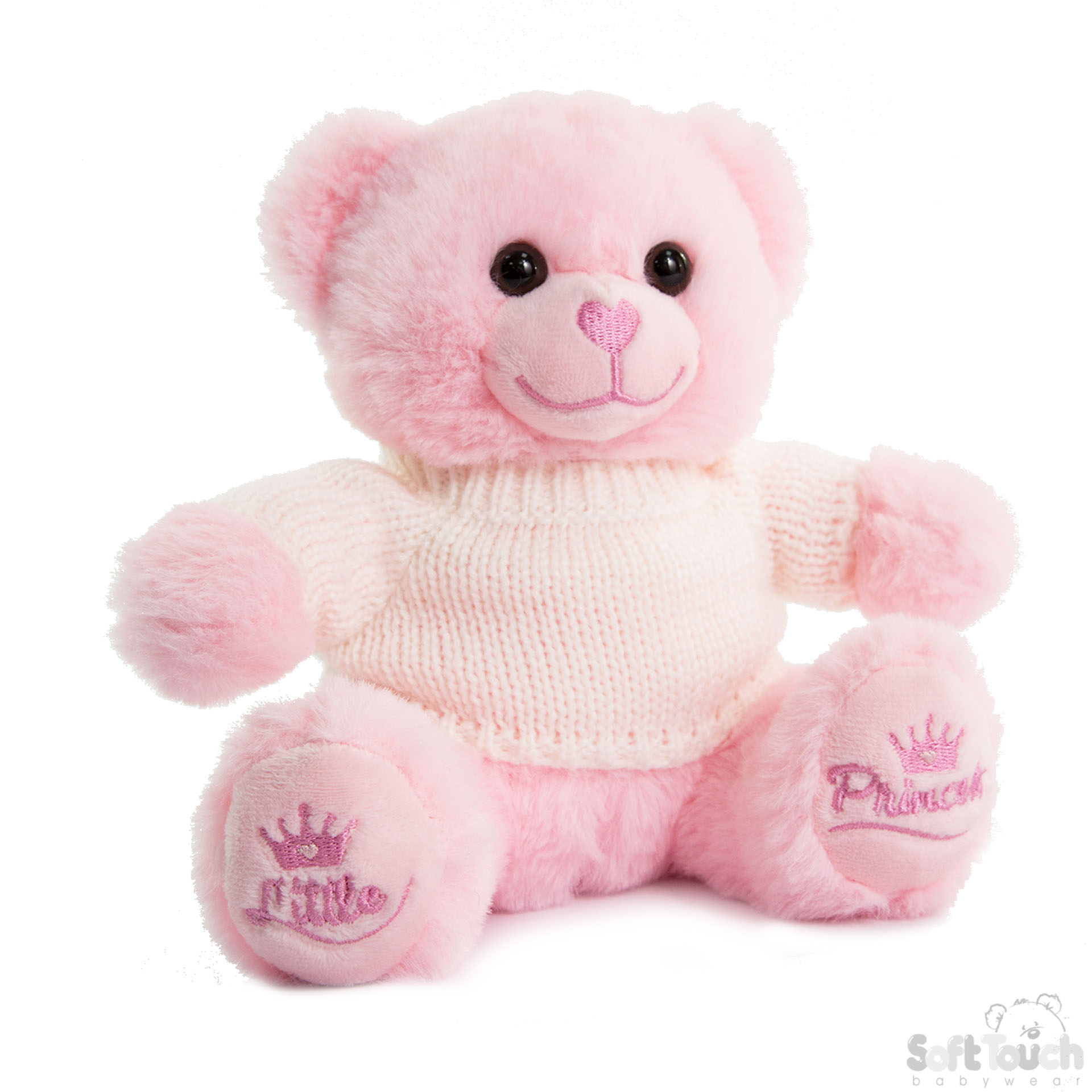 Pink Teddy Bear w/Sweater & Little Princess Emb : TB320-P