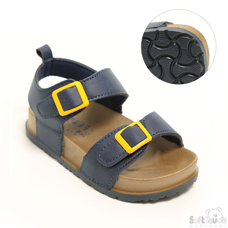Infants Brown/Blue TPR Sandals W/Buckle No. TS118