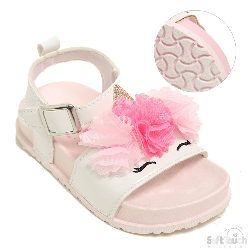 Childrens ' Unicorn' White/Pink TPR Sandals : TS204