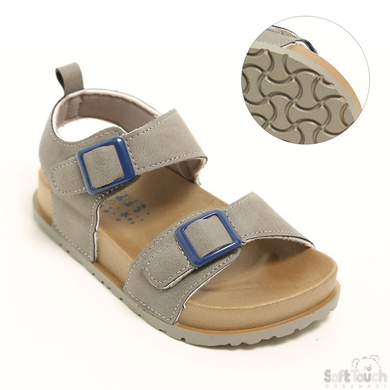 Childrens Brown Sandals W/Blue Buckle No. TS208