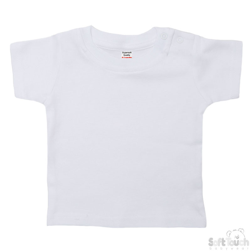 Infants White Tee Shirt No. TS4650-W-0-3m