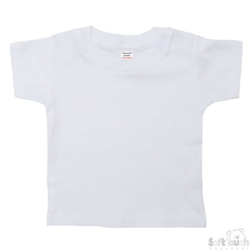 Infants White Tee Shirt No. TS4650-W-3-6m